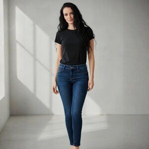 Fashion Nova ✦ Dark Blue Skinny Jeans ✦ Stretch Cotton Blend Mid Rise Fit Sz 3